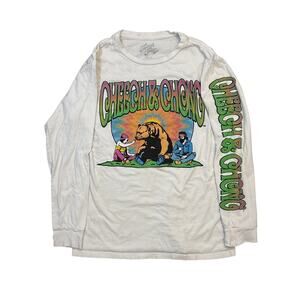 Cheech & Chong Small long sleeve graphic tee shirt smoking bear stoner top